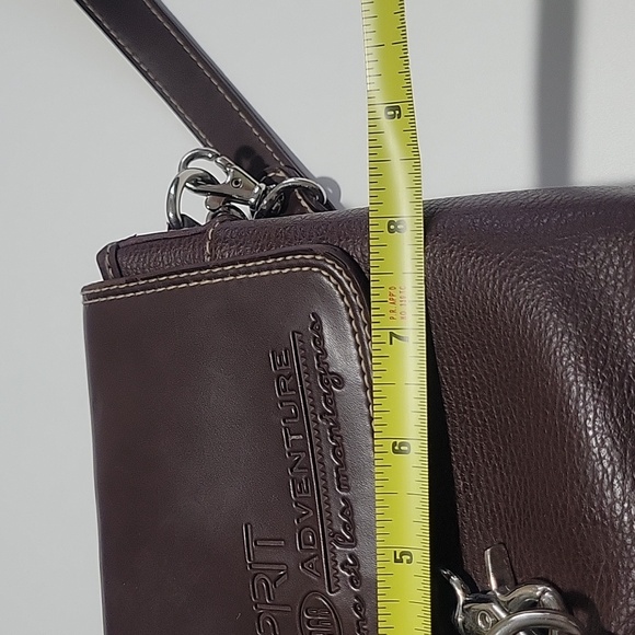 Vintage Esprit Dark Brown Leather Shoulder Crossbody Bag - Picture 11 of 13